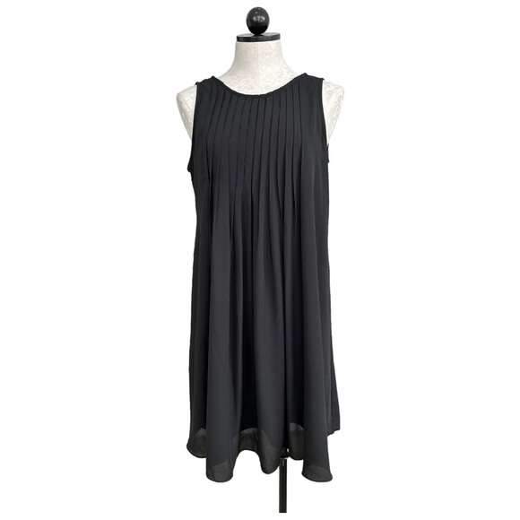 Nanette Lepore Sleeveless Chiffon Dress Swing Silhouette Pleated Pin Tuck Size 6 - Picture 12 of 13